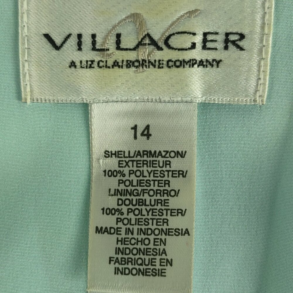 Villager Liz Claiborne Floral Maxi Dress Sleeveless V-Neck Size 14 Green, Blue - Picture 10 of 11